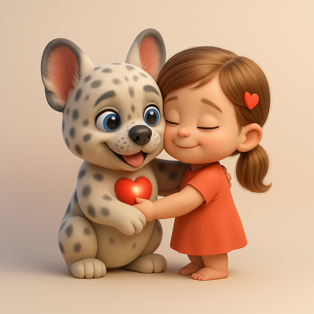 Lupo comforting a child with kindness